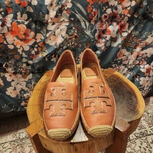 Tory Burch Tramonto Spark Gold Espadrille Flats